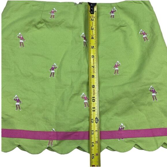 Lilly Pulitzer Skort Women 6 Green Mini Back Zipper Embroidered Tennis Sports - Picture 5 of 10